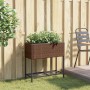 Jardinera con estante ratán sintético marrón de , Maceteros y jardineras - Ref: Foro24-366388, Precio: 65,59 €, Descuento: %
