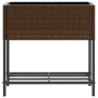 Jardinera con estante ratán sintético marrón de , Maceteros y jardineras - Ref: Foro24-366388, Precio: 65,59 €, Descuento: %