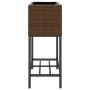 Jardinera con estante ratán sintético marrón de , Maceteros y jardineras - Ref: Foro24-366388, Precio: 65,59 €, Descuento: %