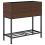 Jardinera con estante ratán sintético marrón de , Maceteros y jardineras - Ref: Foro24-366388, Precio: 65,59 €, Descuento: %