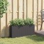 Jardinera con 2 maceteros de ratán sintético negra 90x20x40 cm de , Maceteros y jardineras - Ref: Foro24-366407, Precio: 88,7...