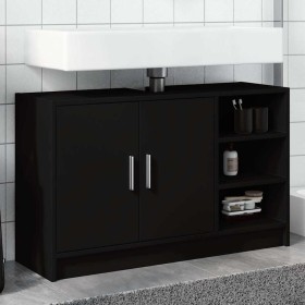 Armario de lavabo madera de ingeniería negro 90x29x55 cm de , Muebles de baño - Ref: Foro24-848123, Precio: 102,20 €, Descuen...