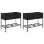 Jardineras con estante 2 uds ratán sintético negro 90x40x75 cm de , Maceteros y jardineras - Ref: Foro24-3210507, Precio: 160...