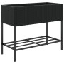 Jardineras con estante 2 uds ratán sintético negro 90x40x75 cm de , Maceteros y jardineras - Ref: Foro24-3210507, Precio: 160...