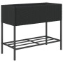 Jardineras con estante 2 uds ratán sintético negro 90x40x75 cm de , Maceteros y jardineras - Ref: Foro24-3210507, Precio: 160...