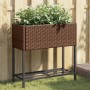 Jardineras con estante 2 uds ratán sintético marrón 70x28x70 cm de , Maceteros y jardineras - Ref: Foro24-3210511, Precio: 11...