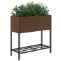 Jardineras con estante 2 uds ratán sintético marrón 70x28x70 cm de , Maceteros y jardineras - Ref: Foro24-3210511, Precio: 11...