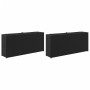 Jardineras con 2 maceteros 2 uds ratán PE negro 90x20x40 cm de , Maceteros y jardineras - Ref: Foro24-3210513, Precio: 148,02...