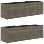 Jardineras con 3 maceteros 2 uds ratán PE gris 105x30x32 cm de , Maceteros y jardineras - Ref: Foro24-3210524, Precio: 144,28...
