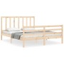 Estructura de cama con cabecero madera maciza 160x200 cm de vidaXL, Camas y somieres - Ref: Foro24-3193866, Precio: 134,71 €,...