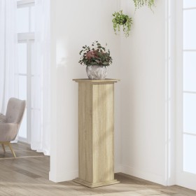 Soportes de plantas madera ingeniería roble Sonoma 33x33x100 cm de , Soportes para macetas - Ref: Foro24-852980, Precio: 51,8...