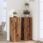 Soportes de plantas 2 uds madera roble envejecido 33x33x100 cm de , Soportes para macetas - Ref: Foro24-3307889, Precio: 99,4...