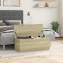 Caja de almacenaje madera ingeniería roble sonoma 90x35x35 cm de , Baúles de almacenamiento - Ref: Foro24-840683, Precio: 65,...