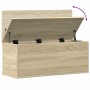 Caja de almacenaje madera ingeniería roble sonoma 90x35x35 cm de , Baúles de almacenamiento - Ref: Foro24-840683, Precio: 65,...