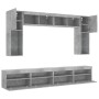 Muebles de TV de pared con luces LED 8 piezas gris hormigón de , Muebles TV - Ref: Foro24-3216767, Precio: 330,08 €, Descuent...