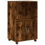 Armario con ruedas madera ingeniería roble ahumado 55x40x91 cm de , Aparadores - Ref: Foro24-853186, Precio: 64,86 €, Descuen...