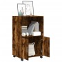 Armario con ruedas madera ingeniería roble ahumado 55x40x91 cm de , Aparadores - Ref: Foro24-853186, Precio: 64,86 €, Descuen...
