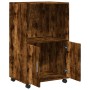 Armario con ruedas madera ingeniería roble ahumado 55x40x91 cm de , Aparadores - Ref: Foro24-853186, Precio: 64,86 €, Descuen...