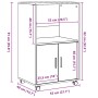 Armario con ruedas madera ingeniería roble ahumado 55x40x91 cm de , Aparadores - Ref: Foro24-853186, Precio: 64,86 €, Descuen...