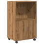 Armario con ruedas madera ingeniería roble artisian 55x40x91 cm de , Aparadores - Ref: Foro24-853190, Precio: 73,60 €, Descue...