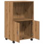 Armario con ruedas madera ingeniería roble artisian 55x40x91 cm de , Aparadores - Ref: Foro24-853190, Precio: 73,60 €, Descue...