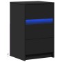 Mesita de noche con luces LED madera de ingeniería negra de , Mesitas de noche - Ref: Foro24-852013, Precio: 76,44 €, Descuen...