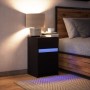 Mesita de noche con luces LED madera de ingeniería negra de , Mesitas de noche - Ref: Foro24-852013, Precio: 76,44 €, Descuen...