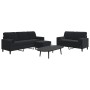Juego de sofás con cojines 3 piezas terciopelo negro de , Sofás - Ref: Foro24-3278426, Precio: 557,06 €, Descuento: %