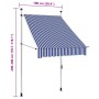 Toldo manual retráctil 100 cm azul y blanco a rayas de , Toldos - Ref: Foro24-145829, Precio: 72,77 €, Descuento: %