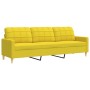 Juego de sofás con cojines 3 piezas tela amarillo claro de , Sofás - Ref: Foro24-3278308, Precio: 637,03 €, Descuento: %
