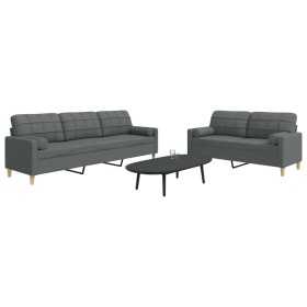 Juego de sofás con cojines 2 piezas tela gris oscuro de , Sofás - Ref: Foro24-3278336, Precio: 501,15 €, Descuento: %