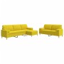 Juego de sofá 3 piezas con reposapiés y cojines tela amarillo de , Sofás - Ref: Foro24-3278348, Precio: 555,14 €, Descuento: %