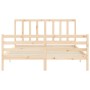 Estructura de cama con cabecero madera maciza 160x200 cm de vidaXL, Camas y somieres - Ref: Foro24-3193866, Precio: 134,71 €,...