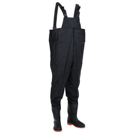 Vadeador de pecho con botas negro talla 45 de , Vadeadores para caza y para pesca - Ref: Foro24-4016988, Precio: 35,03 €, Des...