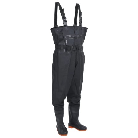 Vadeador de pecho con botas y cinturón negro talla 41 de , Vadeadores para caza y para pesca - Ref: Foro24-4017002, Precio: 4...