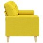 Sofá de 3 plazas con cojines tela amarillo claro 210 cm de , Sofás - Ref: Foro24-3278206, Precio: 313,73 €, Descuento: %