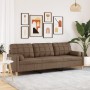 Sofá de 3 plazas con cojines tela marrón 210 cm de , Sofás - Ref: Foro24-3278204, Precio: 333,79 €, Descuento: %
