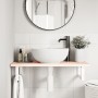 Estante de lavabo de pared de acero y madera maciza de roble de , Tocadores de baño - Ref: Foro24-3302544, Precio: 74,17 €, D...