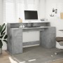 Escritorio con LED madera ingeniería gris hormigón 160x55x91 cm de , Escritorios - Ref: Foro24-3309432, Precio: 177,12 €, Des...