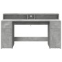 Escritorio con LED madera ingeniería gris hormigón 160x55x91 cm de , Escritorios - Ref: Foro24-3309432, Precio: 177,12 €, Des...