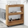 Carro de almacenaje estrecho 3 niveles madera roble artisian de , Carros de cocina y comedor - Ref: Foro24-855249, Precio: 53...