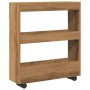 Carro de almacenaje estrecho 3 niveles madera roble artisian de , Carros de cocina y comedor - Ref: Foro24-855249, Precio: 53...