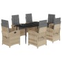 Set comedor de jardín 7 pzas con cojines ratán sintético beige de , Conjuntos de jardín - Ref: Foro24-3212395, Precio: 928,32...