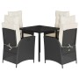 Set de muebles jardín 5 pzas con cojines ratán sintético negro de , Conjuntos de jardín - Ref: Foro24-3213165, Precio: 519,92...