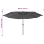 Sombrilla de jardín con luces LED antracita 400 cm de , Sombrillas - Ref: Foro24-312532, Precio: 101,06 €, Descuento: %