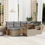 Set sofás de jardín 7 piezas y cojines ratán sintético beige en Conjuntos de jardín | Comprar online en Foru.es