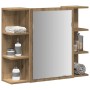 Armario con espejo baño madera roble artisan 80x20,5x64 cm de , Tocadores de baño - Ref: Foro24-856037, Precio: 91,10 €, Desc...