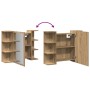 Armario con espejo baño madera roble artisan 80x20,5x64 cm de , Tocadores de baño - Ref: Foro24-856037, Precio: 91,10 €, Desc...