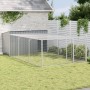 Caseta perros con corral acero galvanizado gris 197x396x110 cm de , Casetas para perros - Ref: Foro24-3214225, Precio: 393,60...