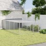 Caseta perros con corral acero galvanizado gris 197x396x110 cm de , Casetas para perros - Ref: Foro24-3214225, Precio: 393,60...
